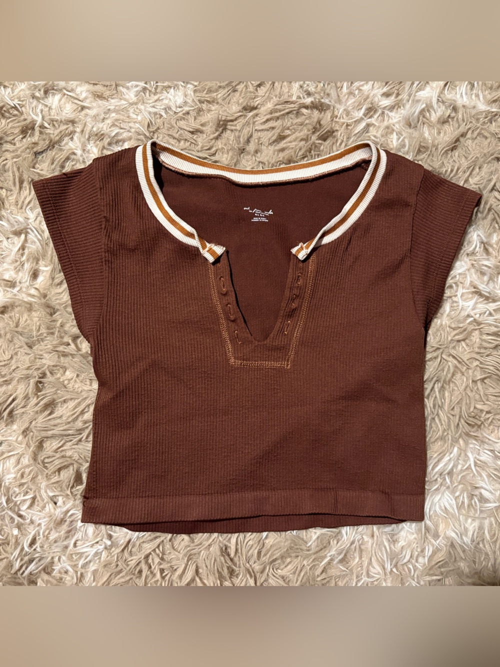 Urban Outfitters Brown Out From Under Go for Gold Seamless Cropped Top